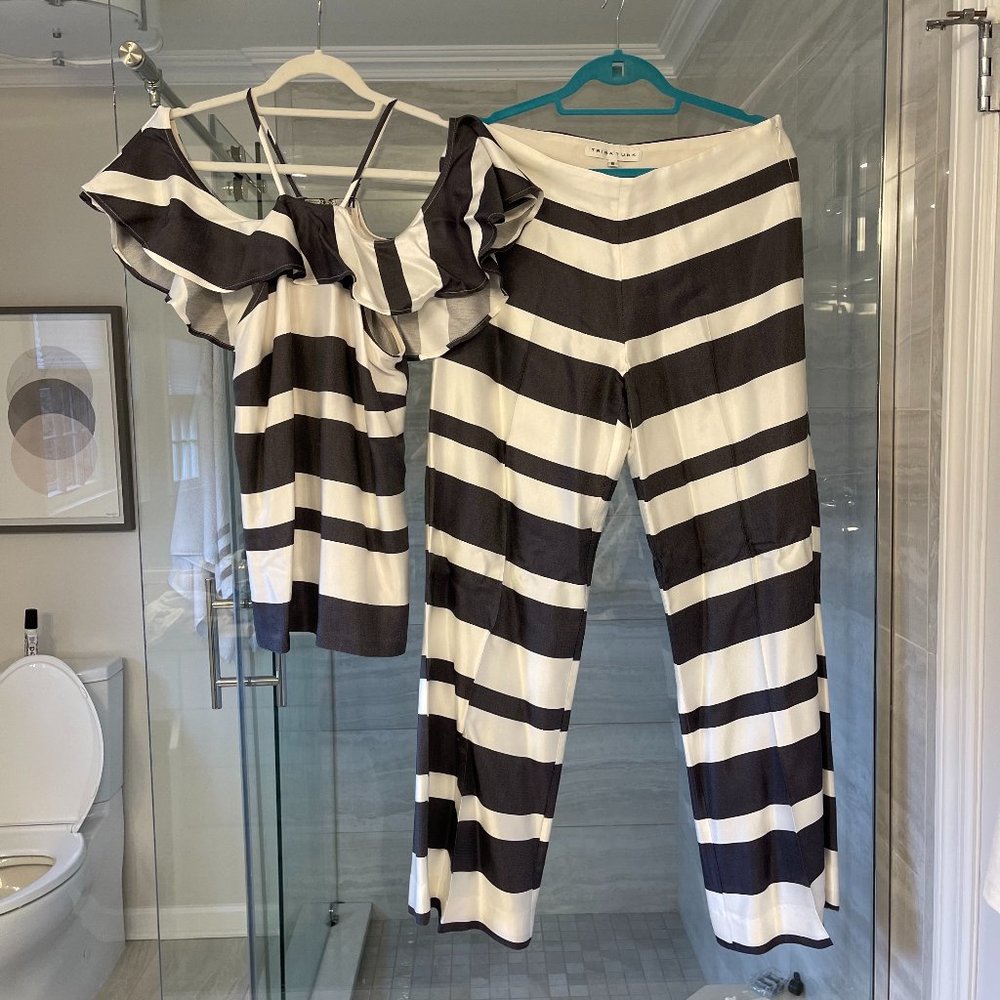 Trina Turk - Striped Netti Pant and Olan Top Set - size 8 and M